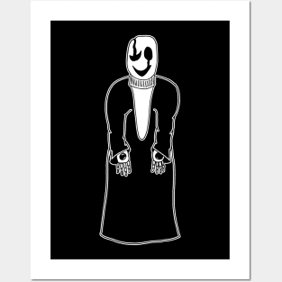 Gaster Undertale Simple Black and White Design Posters and Art